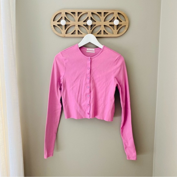 Urban Outfitters Sweaters - Urban Outfitters Button Up Sweater Pink Sz Medium
